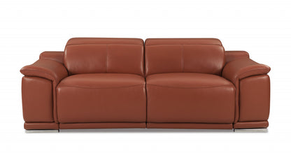 86" Camel Brown Genuine Leather Reclining Sofa By Homeroots | Sofas | Modishstore