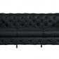 93" Black Genuine Tufted Leather and Chrome Standard Sofa By Homeroots | Sofas | Modishstore