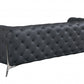 93" Black Genuine Tufted Leather and Chrome Standard Sofa By Homeroots | Sofas | Modishstore - 18