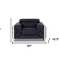 Three Piece Black Italian Leather Six Person Seating Set By Homeroots | Sofa Set | Modishstore - 7