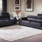 Two Piece Black Italian Leather Five Person Seating Set By Homeroots