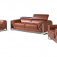 Three Piece Camel Italian Leather Six Person Seating Set By Homeroots