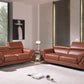 Two Piece Camel Italian Leather Five Person Seating Set By Homeroots