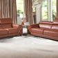 Two Piece Camel Italian Leather Five Person Seating Set By Homeroots | Sofa Set | Modishstore - 2