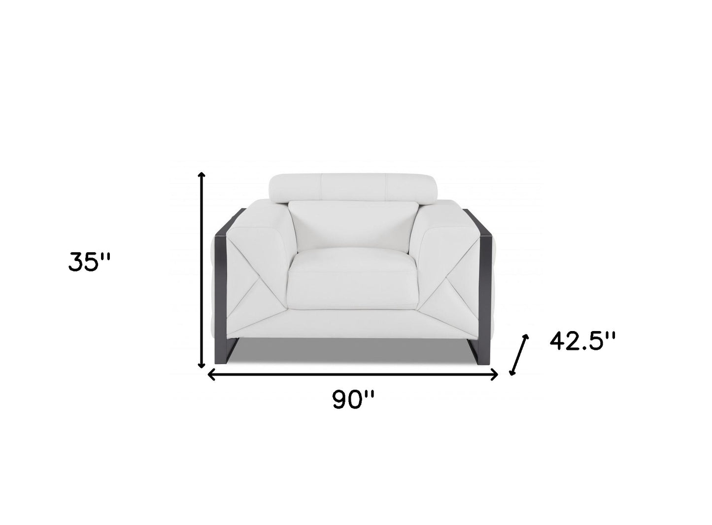 Three Piece White Italian Leather Six Person Seating Set By Homeroots