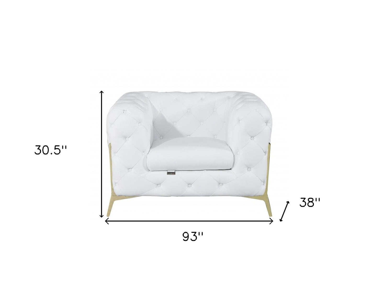 Three Piece White Italian Leather Five Person Seating Set By Homeroots