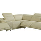 Beige Italian Leather Power Reclining L Shaped Six Piece Corner Sectional With Console By Homeroots | Sectional | Modishstore