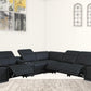 Black Italian Leather Power Reclining L Shaped Six Piece Corner Sectional With Console By Homeroots