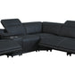Black Italian Leather Power Reclining L Shaped Six Piece Corner Sectional With Console By Homeroots | Sectional | Modishstore