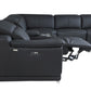 Black Italian Leather Power Reclining L Shaped Six Piece Corner Sectional With Console By Homeroots