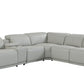 Italian Leather Power Reclining L Shaped Six Piece Corner Sectional With Console By Homeroots | Sectional | Modishstore