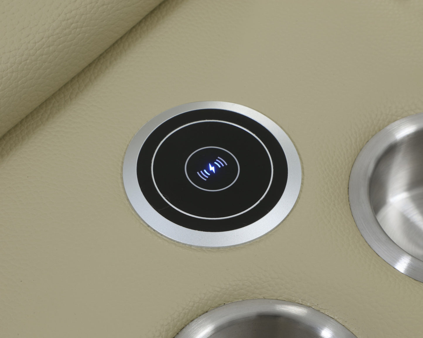 Beige Italian Leather Power Reclining L Shaped Seven Piece Corner Sectional With Console By Homeroots | Sectional | Modishstore - 8