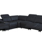 Black Italian Leather Power Reclining L Shaped Seven Piece Corner Sectional With Console By Homeroots | Sectional | Modishstore - 6