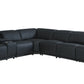 Black Italian Leather Power Reclining L Shaped Seven Piece Corner Sectional With Console By Homeroots | Sectional | Modishstore - 3