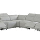 Light Gray Italian Leather Power Reclining L Shaped Seven Piece Corner Sectional With Console By Homeroots | Sectional | Modishstore - 6