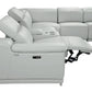 Light Gray Italian Leather Power Reclining L Shaped Seven Piece Corner Sectional With Console By Homeroots