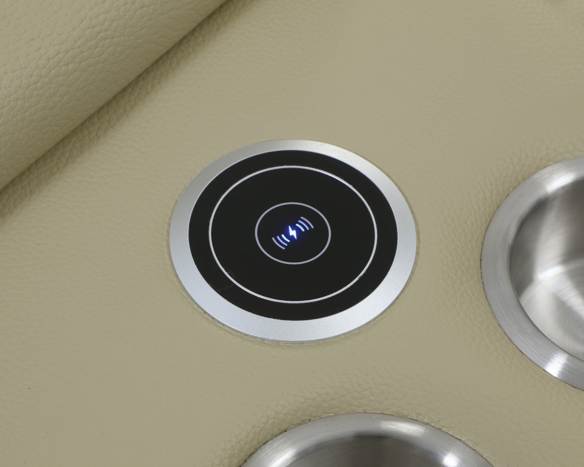 Beige Italian Leather Power Reclining L Shaped Eight Piece Corner Sectional With Console By Homeroots | Sectional | Modishstore - 5