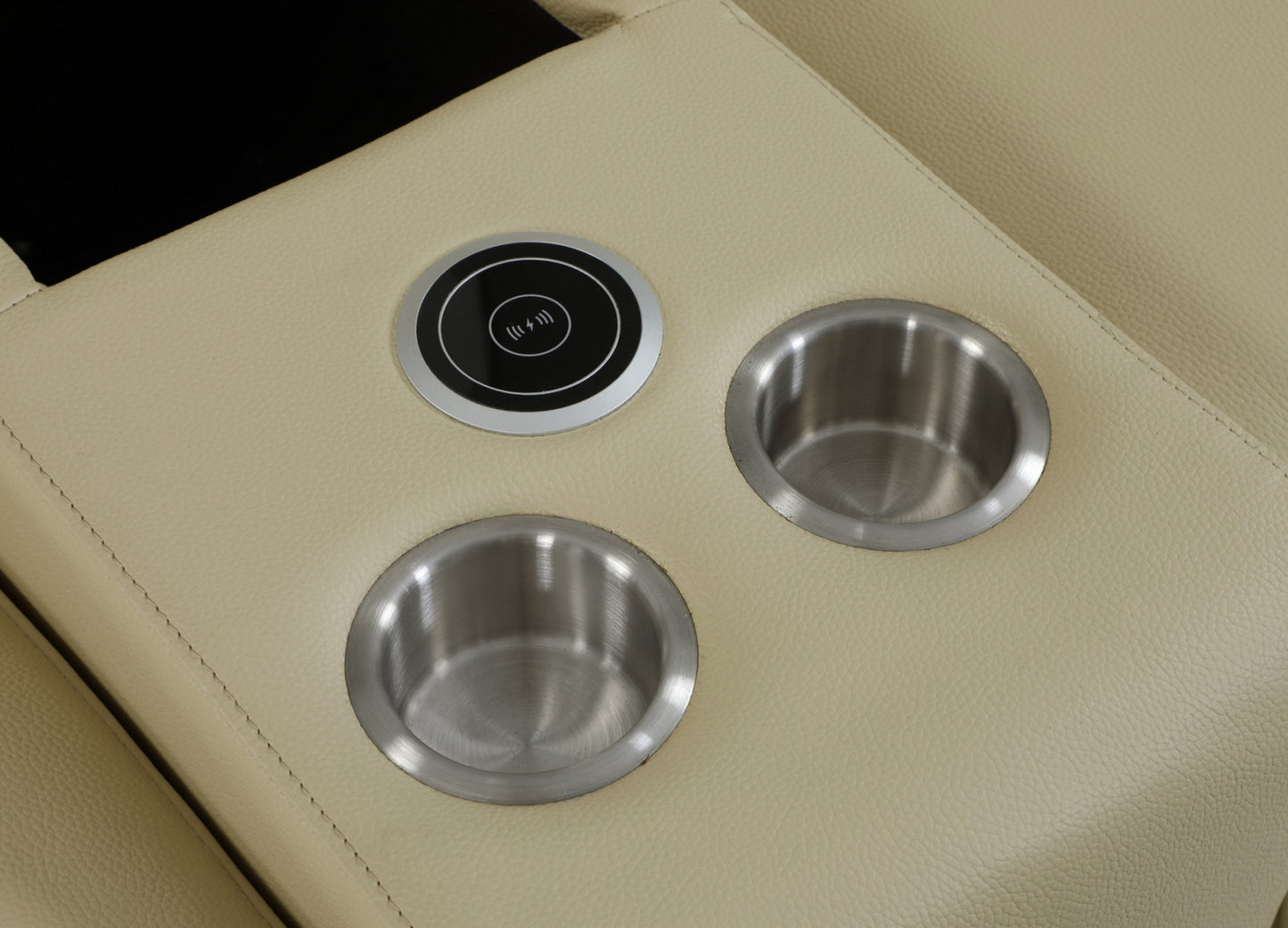 Beige Italian Leather Power Reclining L Shaped Eight Piece Corner Sectional With Console By Homeroots | Sectional | Modishstore - 7