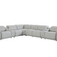 Light Gray Italian Leather Power Reclining L Shaped Eight Piece Corner Sectional With Console By Homeroots | Sectional | Modishstore