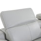 Light Gray Italian Leather Power Reclining L Shaped Eight Piece Corner Sectional With Console By Homeroots