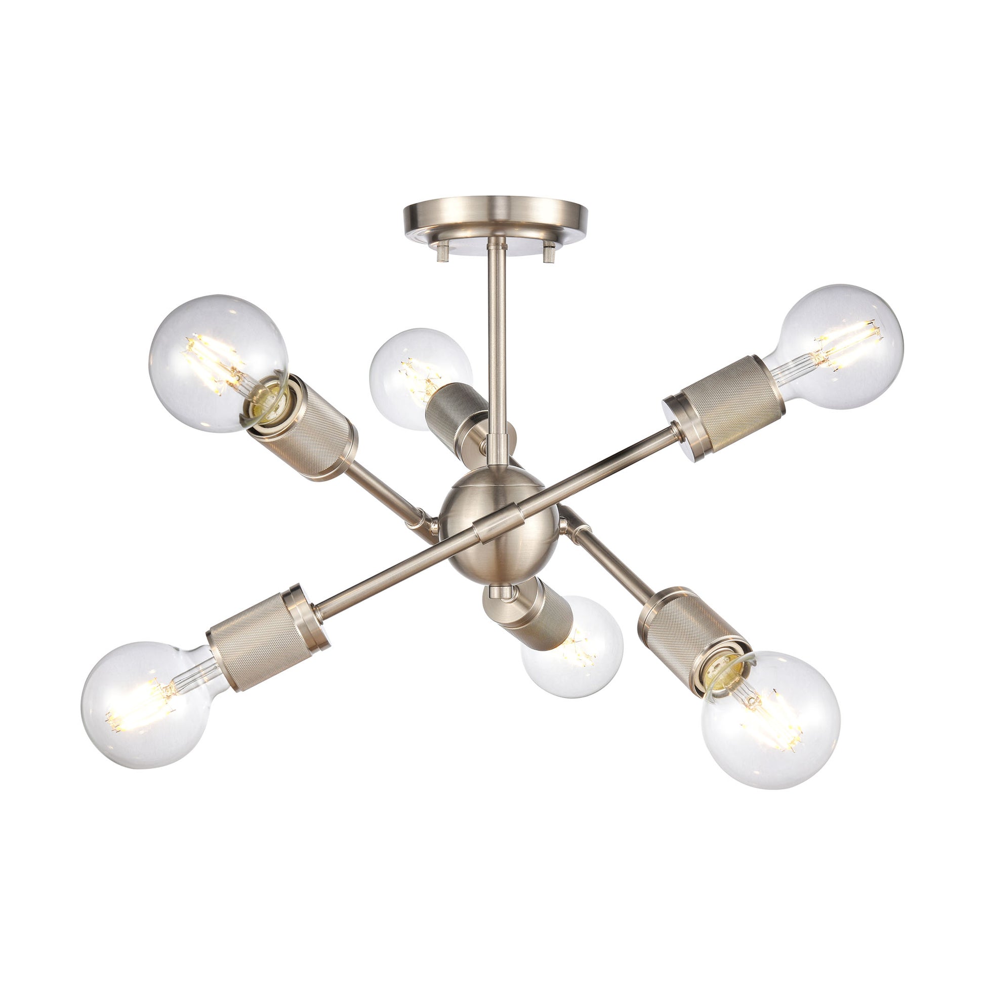 Module 6-Light semi flush mount in Satin Nickel ELK Lighting | Ceiling Lamps | Modishstore