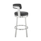 30" Chic Black Faux Leather with Stainless Steel Finish Swivel Bar Stool By Homeroots | Bar Stools | Modishstore - 4
