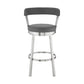26" Chic Grey Faux Leather with Stainless Steel Finish Swivel Bar Stool By Homeroots | Bar Stools | Modishstore - 2