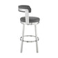 30" Chic Grey Faux Leather with Stainless Steel Finish Swivel Bar Stool By Homeroots | Bar Stools | Modishstore - 3