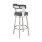 30" Chic Grey Faux Leather with Stainless Steel Finish Swivel Bar Stool By Homeroots | Bar Stools | Modishstore - 4