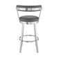 30" Chic Grey Faux Leather with Stainless Steel Finish Swivel Bar Stool By Homeroots | Bar Stools | Modishstore - 5