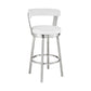 30" Chic White Faux Leather with Stainless Steel Finish Swivel Bar Stool By Homeroots | Bar Stools | Modishstore - 2