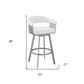 30" Mod White Faux Leather Silver Finish Swivel Bar Stool By Homeroots | Bar Stools | Modishstore - 9