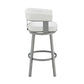 38" White Faux Leather And Iron Swivel Low Back Bar Height Chair By Homeroots