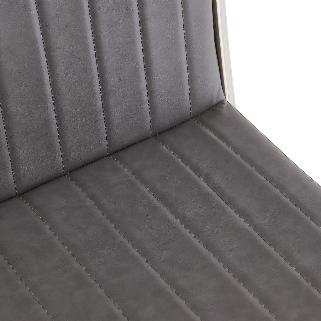 39" Vintage Black Faux Leather And Iron Counter Height Bar Chair By Homeroots | Bar Stools | Modishstore - 8