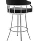 43" Vintage Black Faux Leather And Iron Low Back Bar Height Chair By Homeroots | Bar Stools | Modishstore - 9