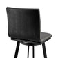 39" Gray Faux Leather And Iron Swivel Counter Height Bar Chair By Homeroots