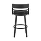 36" Black Faux Leather Counter Height Swivel Low Back Bar Chair By Homeroots