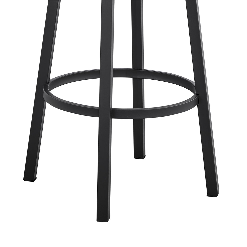 36" Black Faux Leather Counter Height Swivel Low Back Bar Chair By Homeroots | Bar Stools | Modishstore - 9
