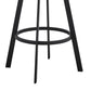 35" Black Faux Leather And Iron Swivel Low Back Counter Height Bar Chair By Homeroots | Bar Stools | Modishstore - 9