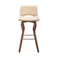 40" Cream Faux Leather And Manufactured Wood Swivel Low Back Bar Height Chair By Homeroots | Bar Stools | Modishstore - 3