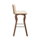 40" Cream Faux Leather And Manufactured Wood Swivel Low Back Bar Height Chair By Homeroots