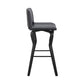 40" Dark Gray Faux Leather And Iron Swivel Low Back Bar Height Chair By Homeroots
