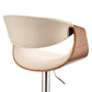 45" Cream Faux Leather And Iron Swivel Low Back Adjustable Height Bar Chair By Homeroots