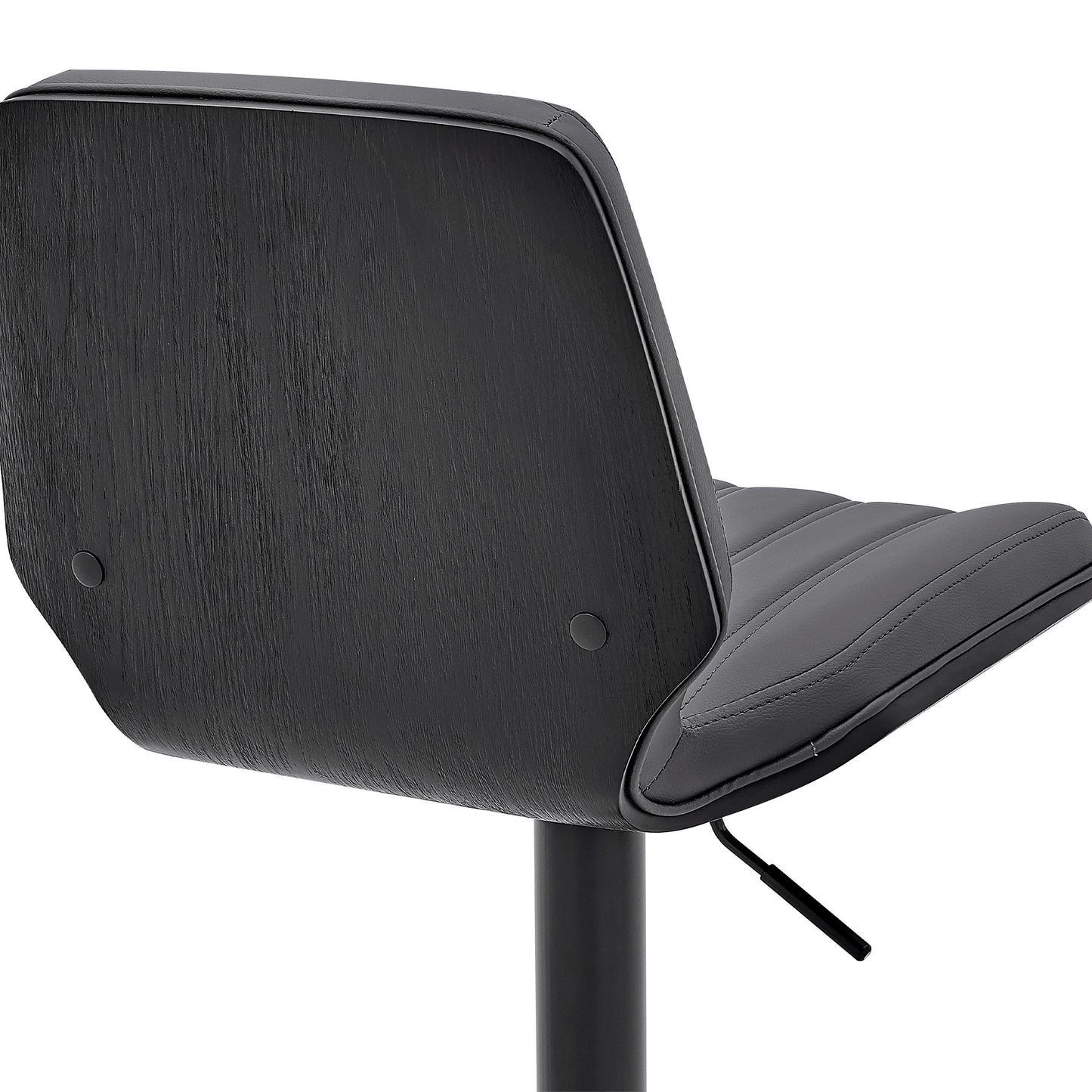 44" Gray Faux Leather And Iron Swivel Adjustable Height Bar Chair By Homeroots | Bar Stools | Modishstore - 8