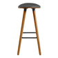 26" Gray Faux Leather Backless Wooden Bar Stool By Homeroots | Bar Stools | Modishstore - 4