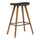 26" Brown Faux Leather Backless Wooden Bar Stool By Homeroots | Bar Stools | Modishstore