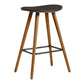 26" Brown Faux Leather Backless Wooden Bar Stool By Homeroots | Bar Stools | Modishstore - 2