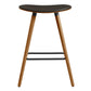 26" Brown Faux Leather Backless Wooden Bar Stool By Homeroots | Bar Stools | Modishstore - 3