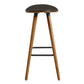 26" Brown Faux Leather Backless Wooden Bar Stool By Homeroots | Bar Stools | Modishstore - 4
