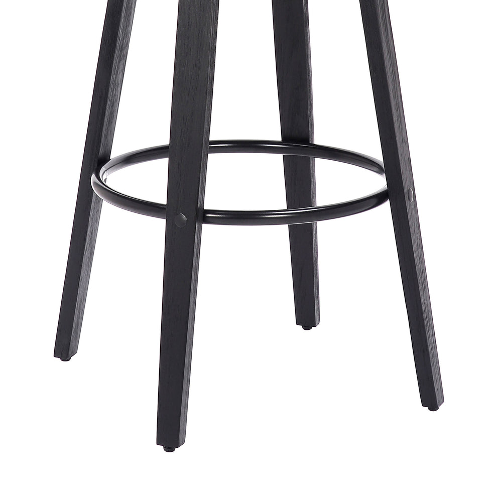 26" Gray Faux Leather Backless Modern Swivel Bar By Homeroots | Bar Stools | Modishstore - 6
